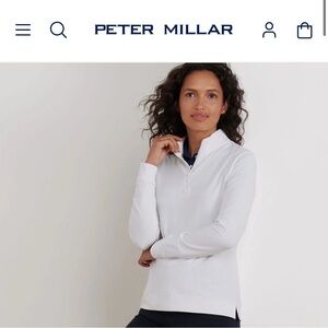 Peter Millar Women's Essential Perth White Quarter-Zip Pullover Sweatshirt